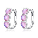 925 Sterling Silver Earrings with Transparent Glass for Women