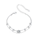 925 Sterling Silver 5.0mm Moissanite Bracelet with CZ and White Gold Plating for Women