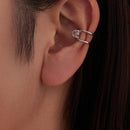 925 Sterling Silver Hoop Earrings with Pavé Setting CZ in White Gold