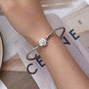 925 Sterling Silver Bracelet with Pavé Setting CZ, 17cm for Women