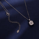 925 Sterling Silver Moissanite 1.4x1.0cm White Gold Plated Necklace 40+5cm for Women