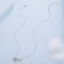 925 Sterling Silver Necklace with Pavé Setting CZ, 40+5cm, Plated White Gold, Women