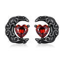 925 Sterling Silver Earrings with Pavé Setting CZ in Black Gold Plating