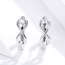 925 Sterling Silver Earrings - 1.2*0.4cm, Platinum Plated for Women
