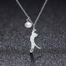 925 Sterling Silver 0.6 Carat Pearl Necklace for Women