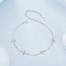 925 Sterling Silver White Gold Plated Adjustable CZ Bracelet for Women