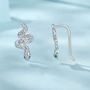 925 Sterling Silver Earrings with Pavé Setting and White Gold Plating for Women