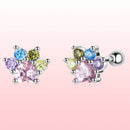 925 Sterling Silver Earrings with Pavé Setting and CZ