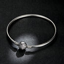 925 Sterling Silver 17.0 cm Oxidized CZ Bracelet for Women