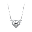 925 Sterling Silver Moissanite 0.5 Carat Necklace with CZ for Women