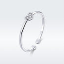 925 Sterling Silver Plated Platinum Pavé Setting CZ Ring
