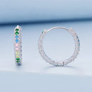 925 Sterling Silver Stud Earrings with CZ in Pavé Setting