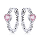 925 Sterling Silver CZ Earrings with Pavé Setting 1.3cm for Women