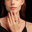 925 Sterling Silver 0.50 Carat Moissanite Ring Size 6 for Women