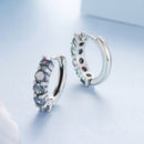 925 Sterling Silver Earrings with Pavé Setting CZ in Oxidized Finish for Women