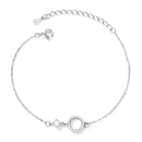 925 Sterling Silver Adjustable Bracelet with Pavé Set CZ for Women