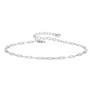 925 Sterling Silver Plated White Gold Adjustable Bracelet for Women
