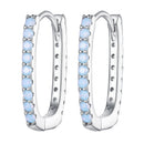 925 Sterling Silver Opal Earrings with Platinum Plating for Women