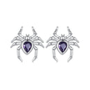 925 Sterling Silver Earrings with Pavé Setting CZ, Size 13*12mm