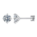 925 Sterling Silver Moissanite Stud Earrings for Women - 0.5ct, 0.6cm Size, White Gold Plated