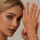 925 Sterling Silver Ring with Pavé Setting and White Shell