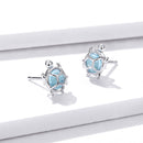 S925 Oxidized Silver Pavé Setting CZ Earrings for Women