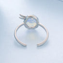 925 Sterling Silver Ring with Nano Opal Stone, 0.15 cm Width for Women