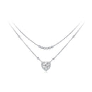 925 Sterling Silver 6.5mm Moissanite Necklace with Pavé Setting for Women
