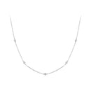 925 Sterling Silver White Gold Plated Adjustable Moissanite Necklace for Women
