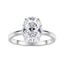 925 Sterling Silver 3.5 Carat Oval Zircon Ring with White Gold Plating for Women