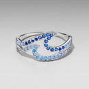 925 Sterling Silver Size 6.0 White Gold Plated CZ Ring for Women