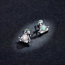 925 Sterling Silver Earrings with Translucent Opal