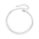 925 Sterling Silver 15+6cm White Gold Plated Bracelet for Women