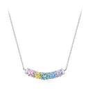 925 Sterling Silver White Gold Plated 40+5cm Necklace with Pavé Setting CZ for Women