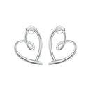 925 Sterling Silver Earrings for Women - 19x14mm, Platinum Plated