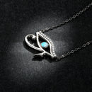 925 Sterling Silver Opal Necklace with CZ and Platinum Plating, Adjustable Length 45cm, Women’s Jewelry