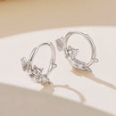 925 Sterling Silver White Gold Plated 1.7 x 0.5 cm Hoop Earrings for Women