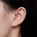 925 Sterling Silver Moissanite 0.50 Carat Earrings for Women