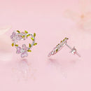 925 Sterling Silver Enamel CZ Plated Earrings
