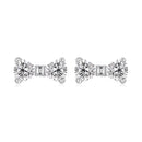 925 Sterling Silver Earrings with Pavé Setting CZ and White Gold Plating