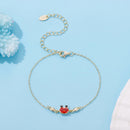925 Sterling Silver Gold Plated CZ Bracelet 15+6cm for Women