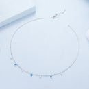 925 Sterling Silver & White Gold Plated Adjustable Layered CZ Necklace for Women