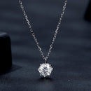 925 Sterling Silver Plated Platinum Moissanite Necklace 39+5cm for Women