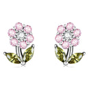 925 Sterling Silver Earrings with Pavé Setting CZ in White Gold