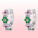 925 Sterling Silver Earrings with CZ in Pavé Setting - 1.3x0.4cm for Women