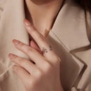 925 Sterling Silver Plated White Gold Adjustable Ring for Women