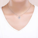 925 Sterling Silver Necklace with SCN Pendant 1.5x1.4cm for Women