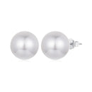 925 Sterling Silver Earrings with Quality Shell Pearl in White Gold Plating for Women