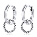 925 Sterling Silver & Oxidized Silver Earrings for Women