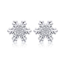 S925 Sterling Silver Earrings with CZ in Pavé Setting - 0.8*0.8cm for Women